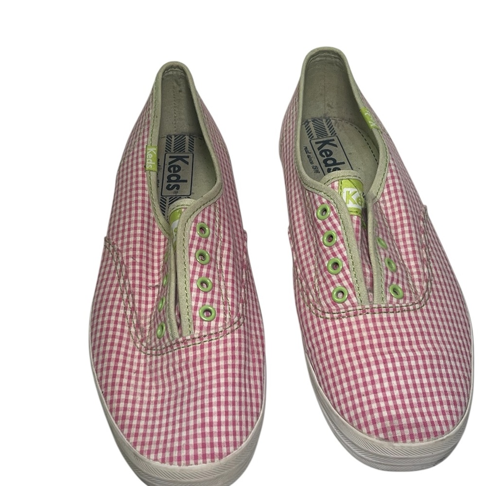 Keds Pink & White Gingham Women’s Shoes 8.5